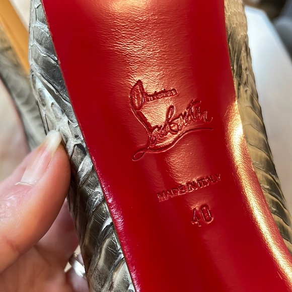 Louboutin Banana 140MM Watersnake Mango Natural - 40 - Picture 8 of 8